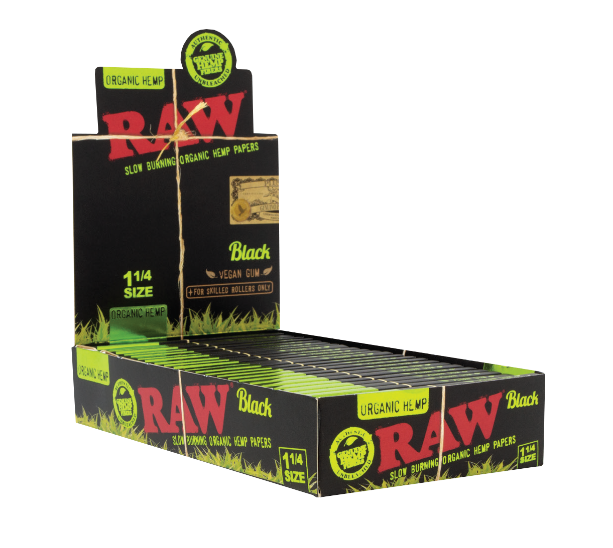 გასახვევი ქაღალდი RAW BLACK ORGANIC HEMP KS SLIM