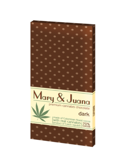 კანაბისის შავი შოკოლადი - MARY & JUANA DARK CHOCOLATE