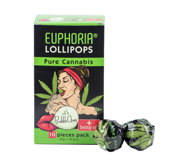კანაბისის საწუწნი კანფეტი - CANNABIS LOLLIPOPS WITH GUM