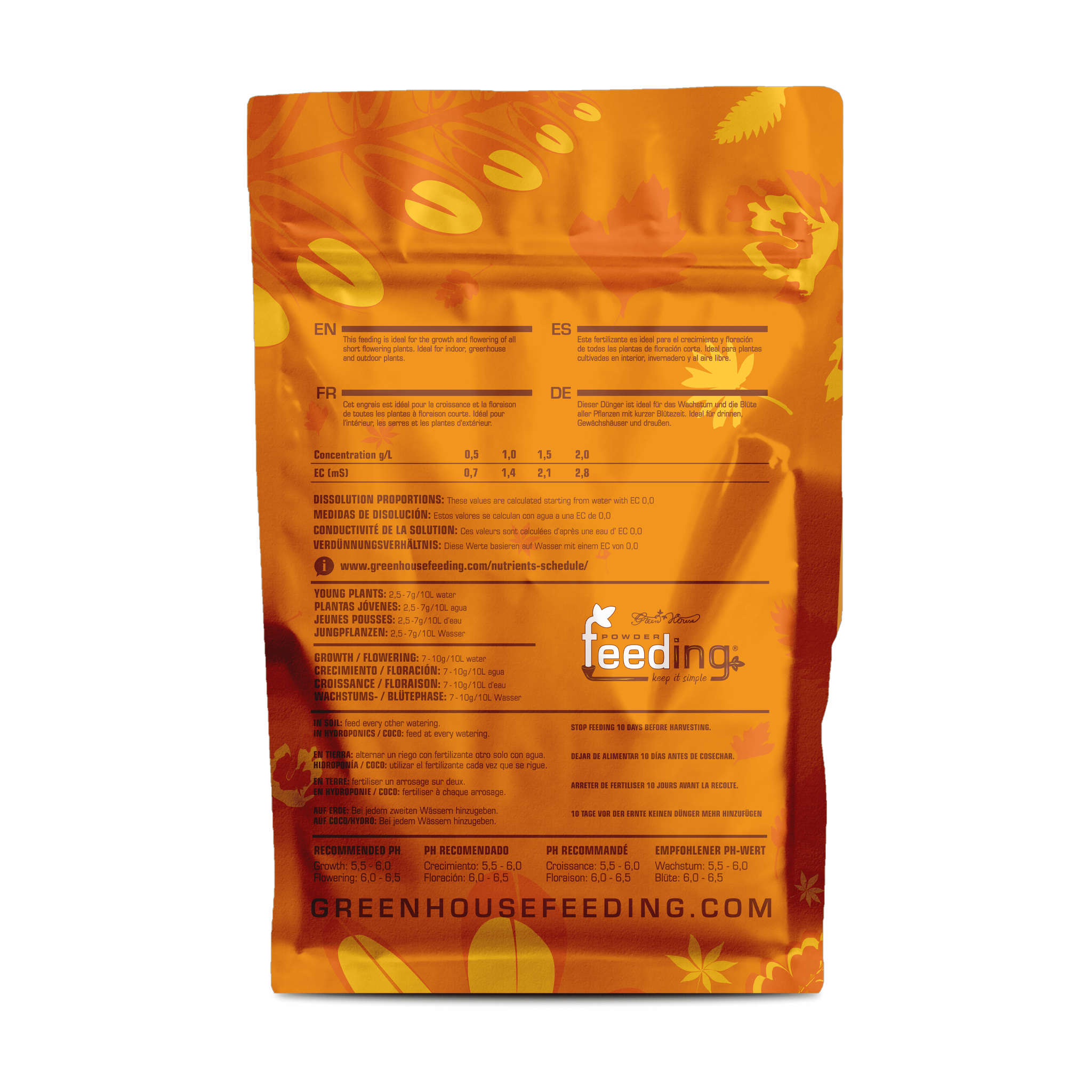 Green House სასუქი - მოკლე ყვავილობის პერიოდის მქონე მცენარეებისთვის