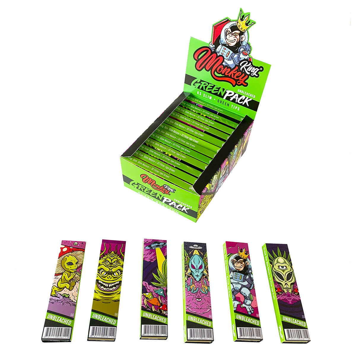 Monkey King Green Pack Alien Rolling Papers